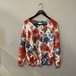 Lou & Grey Tie-Dye Sweater - Red, Blue, Cream